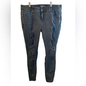 Torrid Black Distressed Skinny Jeans